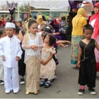 Siswa PAUD saat mengikuti pegelaran budaya.